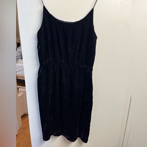 Beautiful dark blue-purple crushed velvet J Crew dress